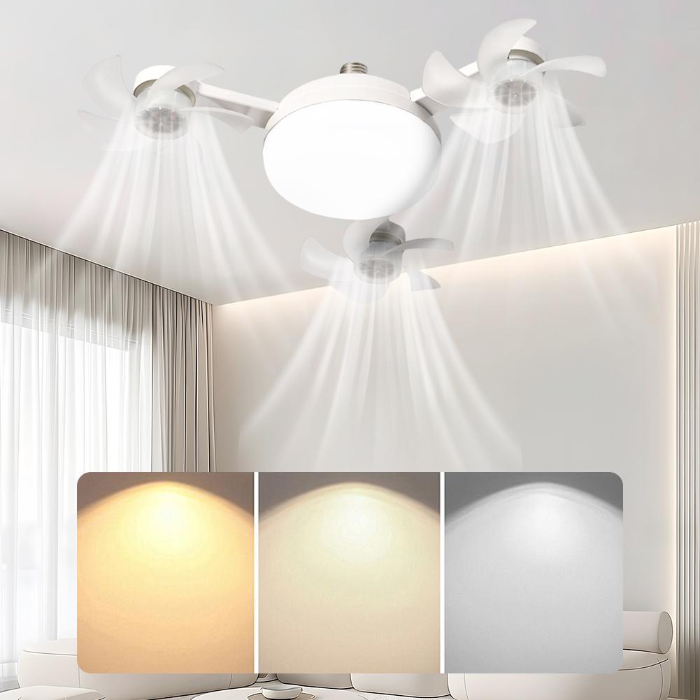 LED Drone Ceiling Fan with Light, 50W/60W E27/E26 Ceiling Fans Lights Dimming Fan with Remote, For Bedroom/Garage/Kitchen