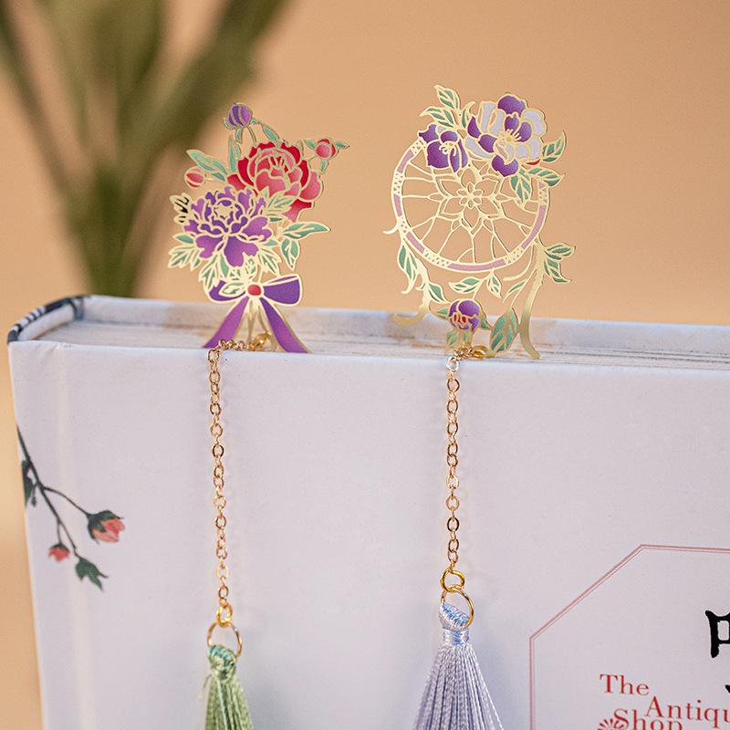 Book Marks Vintage Book Clip Metal Bookmark Creative Tassel Bookmark For Office Supplies Reading Supplies Gift Item