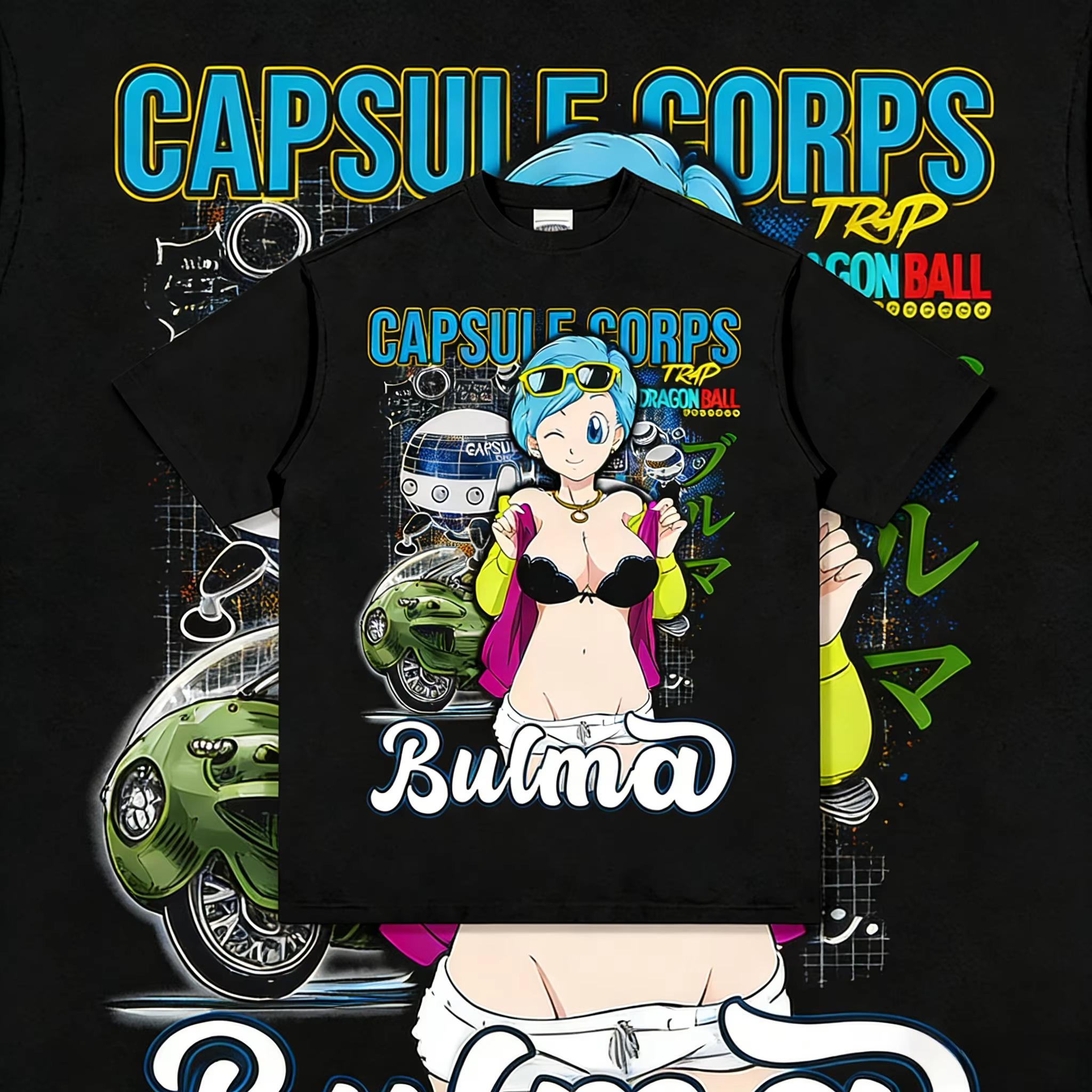 

2026 Summer Dragon Ball Oversized Tshirt High Quality 100 Cotton Bulma Capsule Corps Print Unisex Retro Casual Gym Tee 2XL