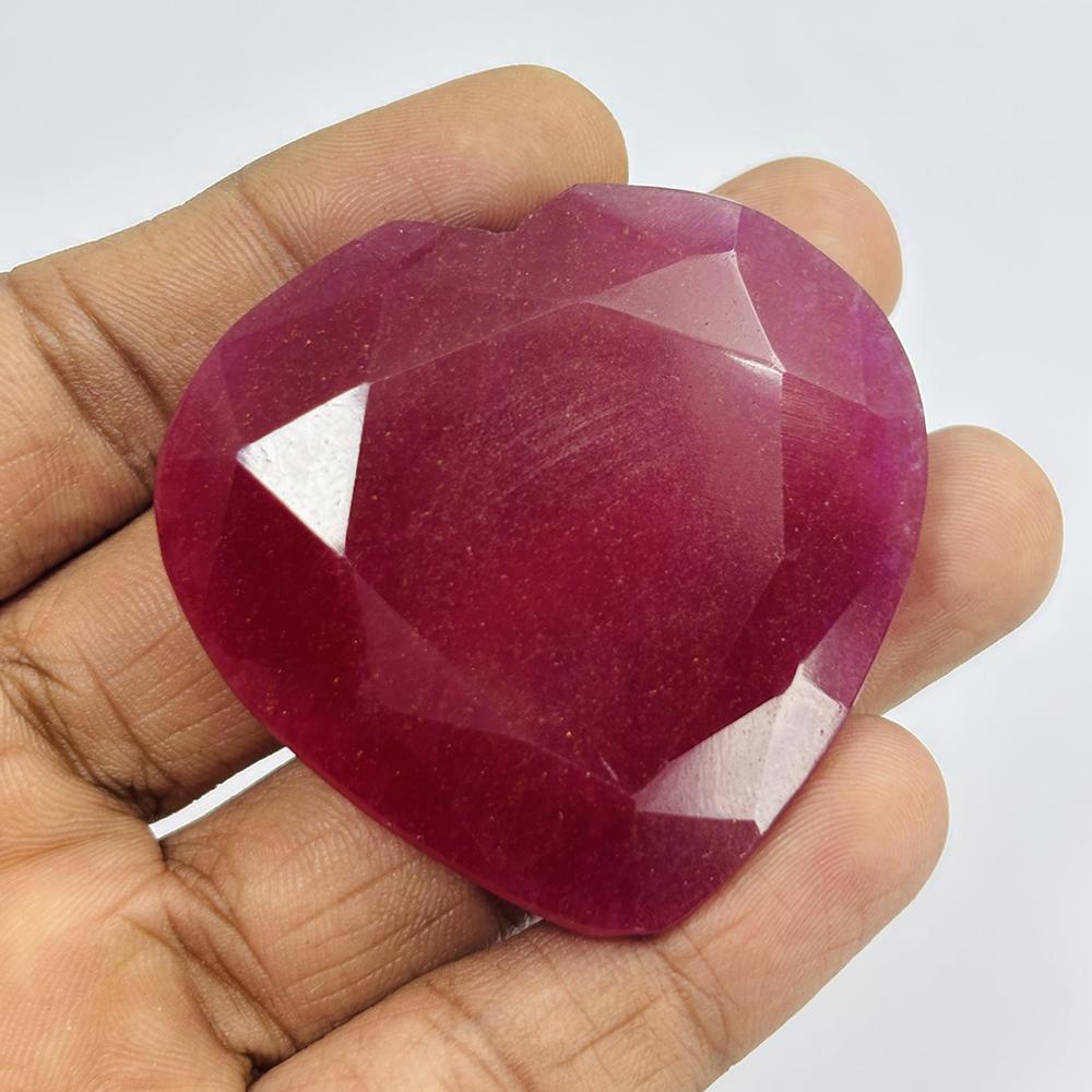 Natural Red Ruby   Heart Cut 190 Ct Burmese Gemstone For Ruby Lover's