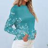 Women's Daily Casual Long-sleeved Printed O-neck Top