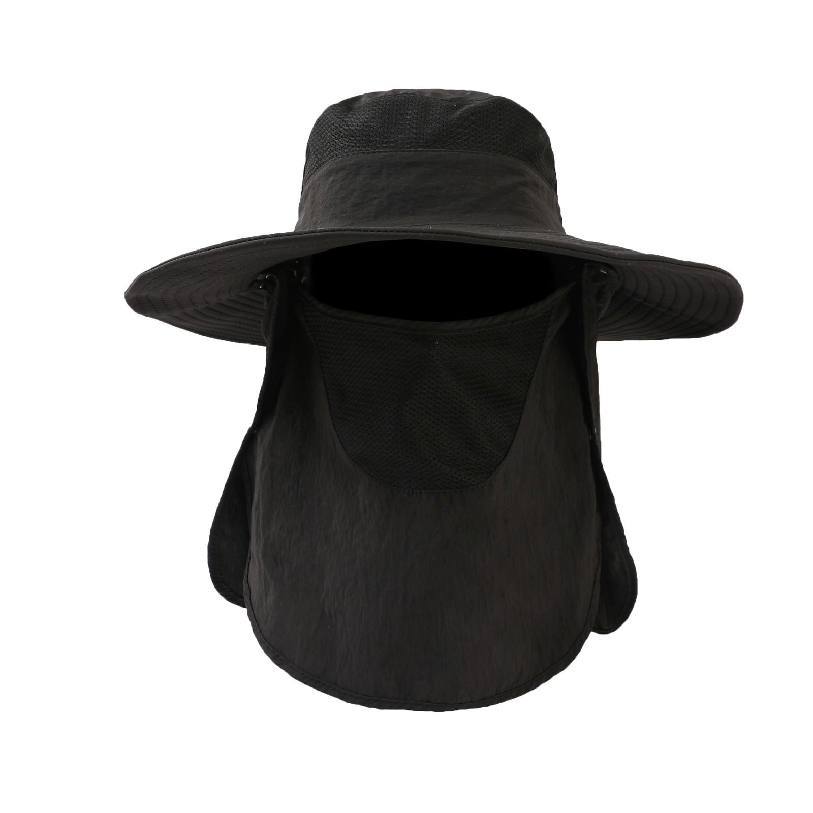 

Летняя кепка для альпинизма и активного отдыха для мужчин и женщин с большими полями, рыболовная кепка с защитой от ультрафиолета, солнцезащитная кепка для рыбалки One Size чёрный