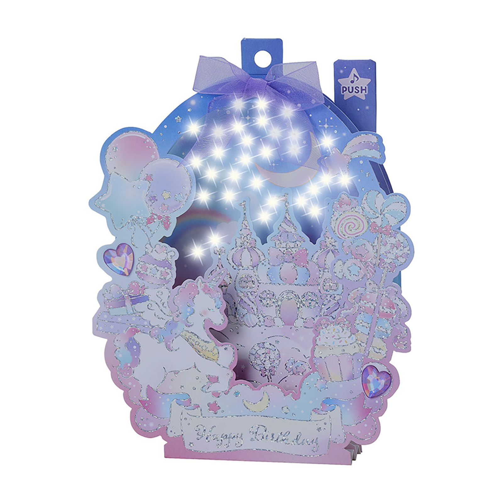 Sanrio Greeting Birthday Light Melody Unicorn 878731 Card, Celebration, & JPME74-6 синий