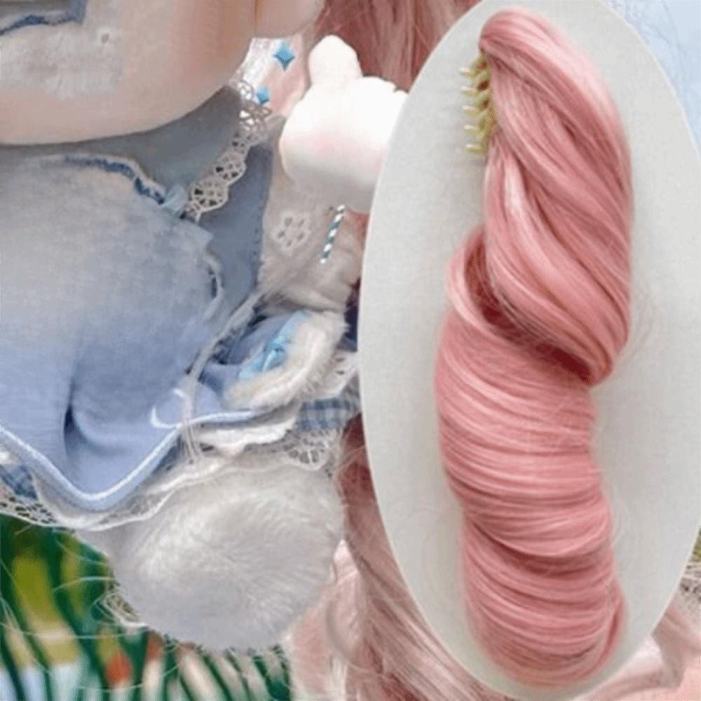Ponytail Cotton Doll Chemical Fiber Wig Clamping Doll Long Curly Hair Ponytail  BJD Doll