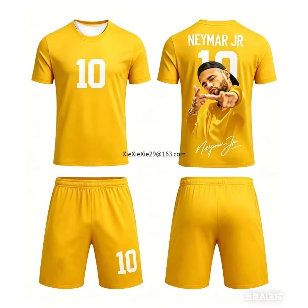 Hot Selling New AI 10 Inner Maldor Adult Football Short Sleeved T-shirt+shorts Set for Boys and Girls' Sports Training Clothes