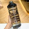 Water bottle large capacity water cup summer sports 1000ml graduated straw plastic cup high temperature water bottle large kettle portable