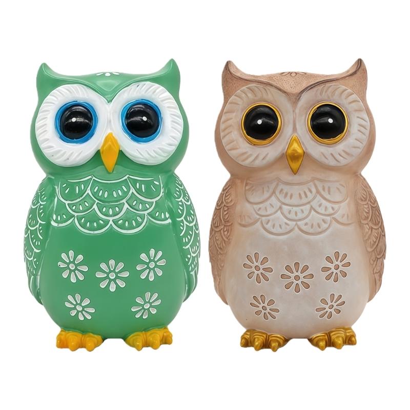 Owl Statue Home Decors Accents Small Animal Sculptures Lovely Owl Figurines for Bedroom Home Gift for Birds Lover