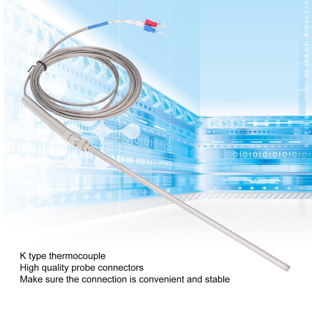 K Type Thermocouple, Stainless Steel Thermocouple Probe Easy To Use for Temperature Measurement