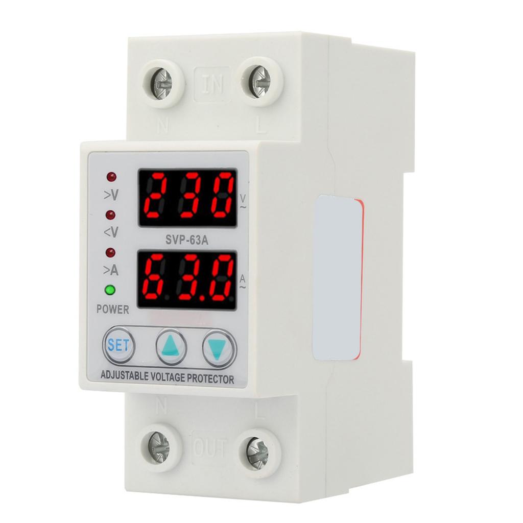 Dvojitý LED displej Jednofázový nastavitelný napěťový proudový chránič AC230V 63A