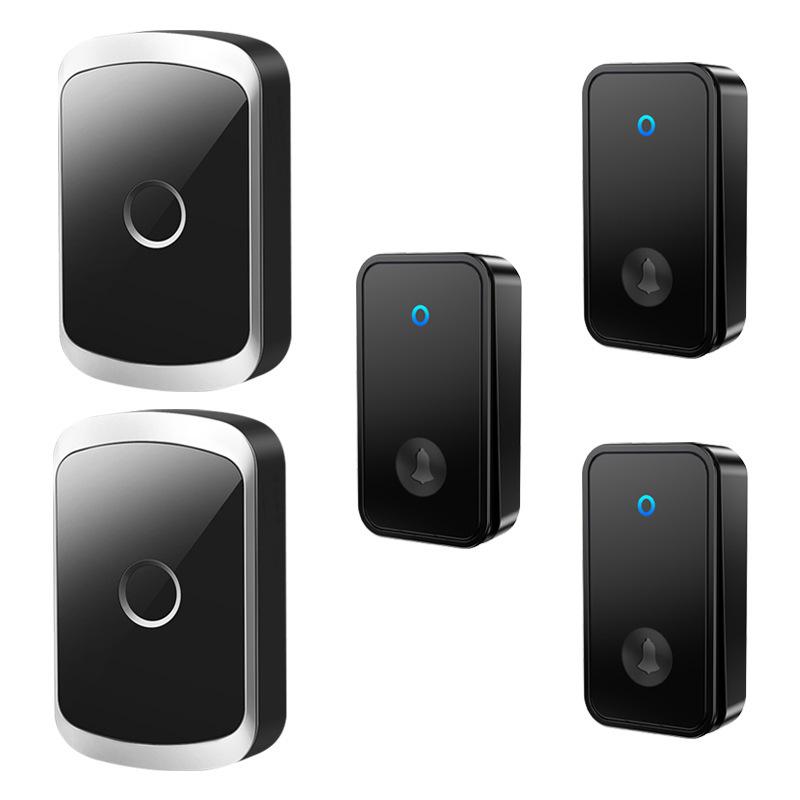 Self-powered Wireless Doorbell with Three Receivers and Two Transmitters, Long-Range Remote Chime, Elderly Call Button.