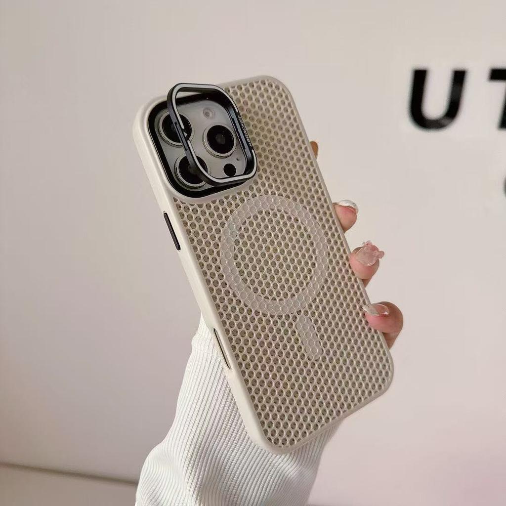 Magsafe magnetic suction honeycomb heat dissipation is suitable for iPhone16promax frame bracket Apple 14 mobile phone case 15.