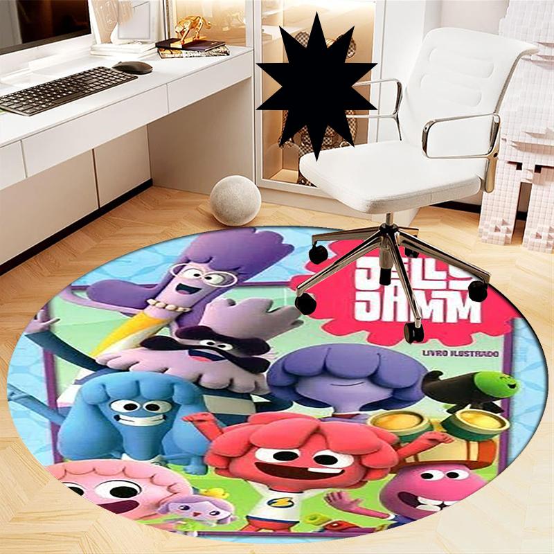 Jelly Jamm Printed Round Rug Carpet Chair Rug Area Rug Entryway Doormats,for Office Chair Living Room Bedroom Kitchen Room.