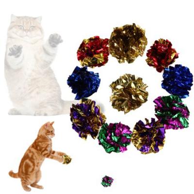 5Pcs Colorful Cats Chewing Toy Ball Shape Safe Improve Mood Toy Crinkling Improve Mood Gift for Kitten