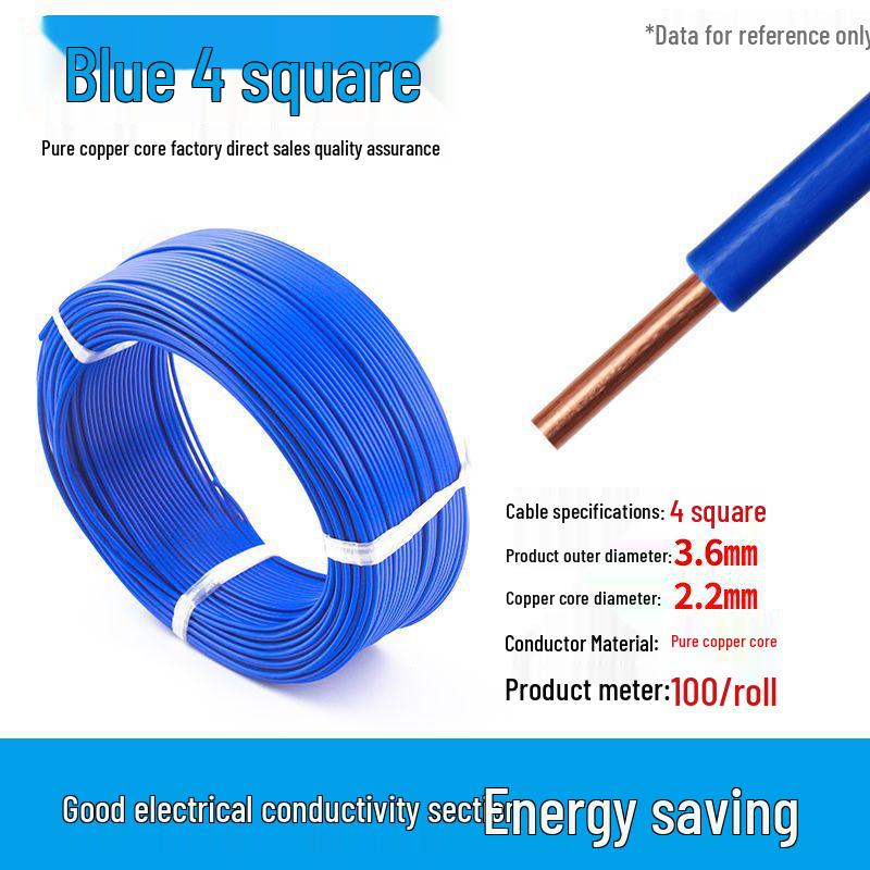 Pure Copper Single Core Electrical Wire, Flame Retardant, 0.5-2.5mm² for Home Decoration