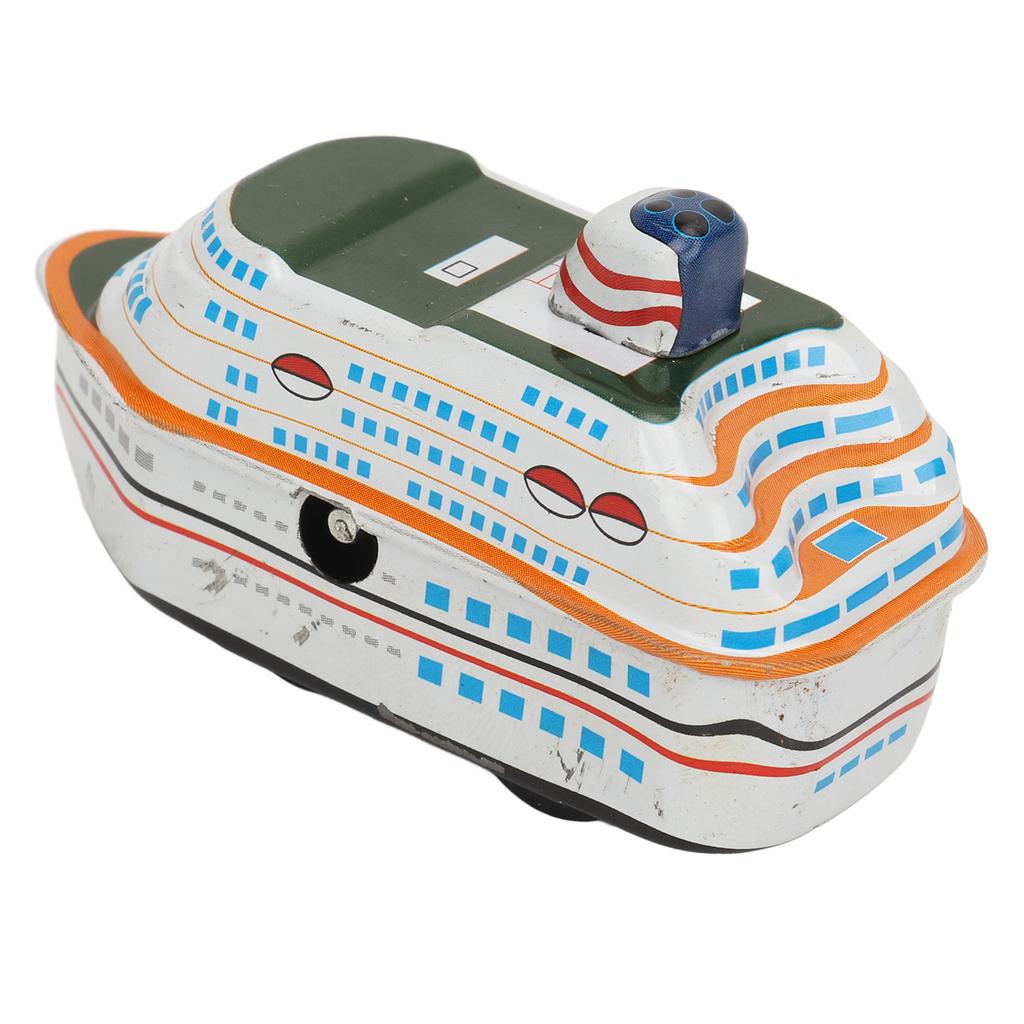 Cruise Ship Tin Toy Wind Up Toy Collection Crafts Personalized Gifts Creative Props Vintage Collectible Kids Gift