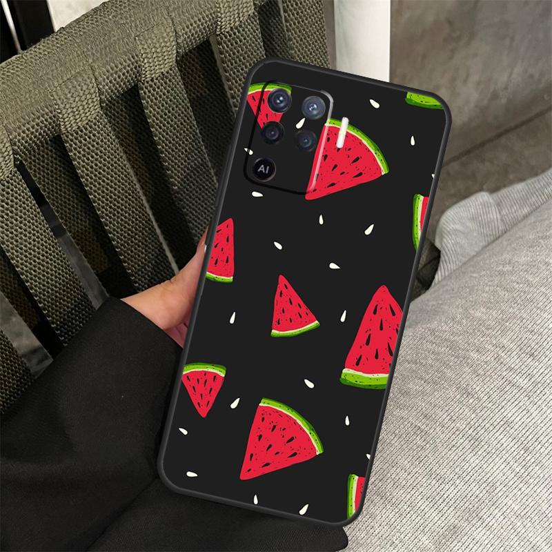 Cute Summer Fruit Watermelon Case For Oppo A80 A60 A40 A94 A54 A98 A78 A18 A38 A58 A16 A76 A96 A17 A77 A74 A57S A15 Cover