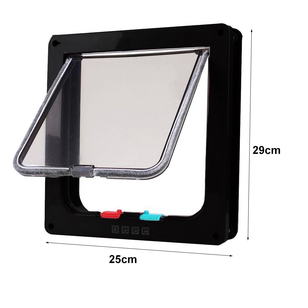 Home Adjustable ABS 4 Way Security Lock Kitten Puppy Dog Cat Flap Door