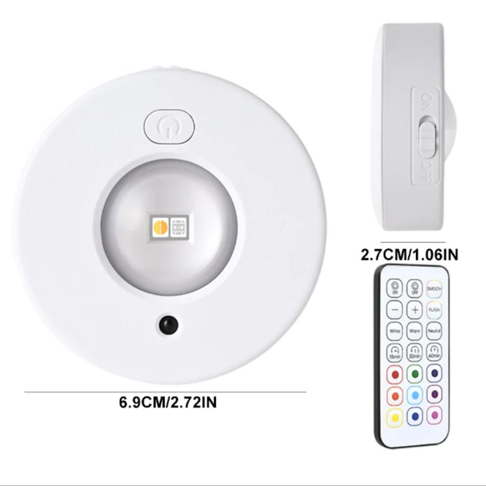 IR Remote Control Under Cabinet Lights Dimmable RGB Wireless Spotlight  Cupboard Lighting