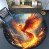 Phoenix Rising Round Area Rug,Carpet Rug for Living Room Bedroom Sofa Playroom Decor,Non-slip Floor Mat