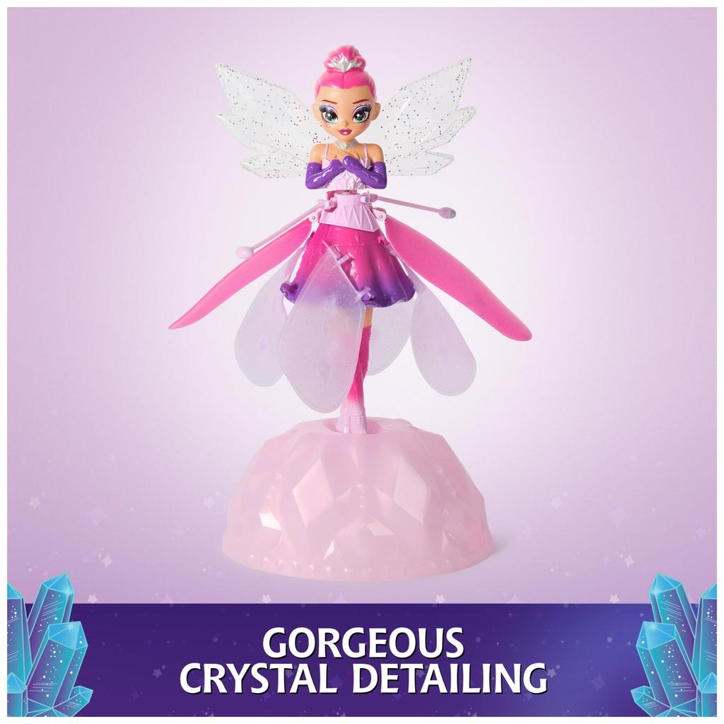 Boneca mágica voadora de cristal com cristal interativa para crianças a partir de 5 anos e Flyer, asas, brinquedo, para cima.