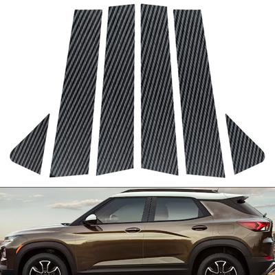 6 Piezas Pegatinas de Pilares de Fibra de Carbono Cubierta de Recorte de Postes Exteriores de Ventana de Coche Para Chevrolet TrailBlazer (cruzado) 2021-2024