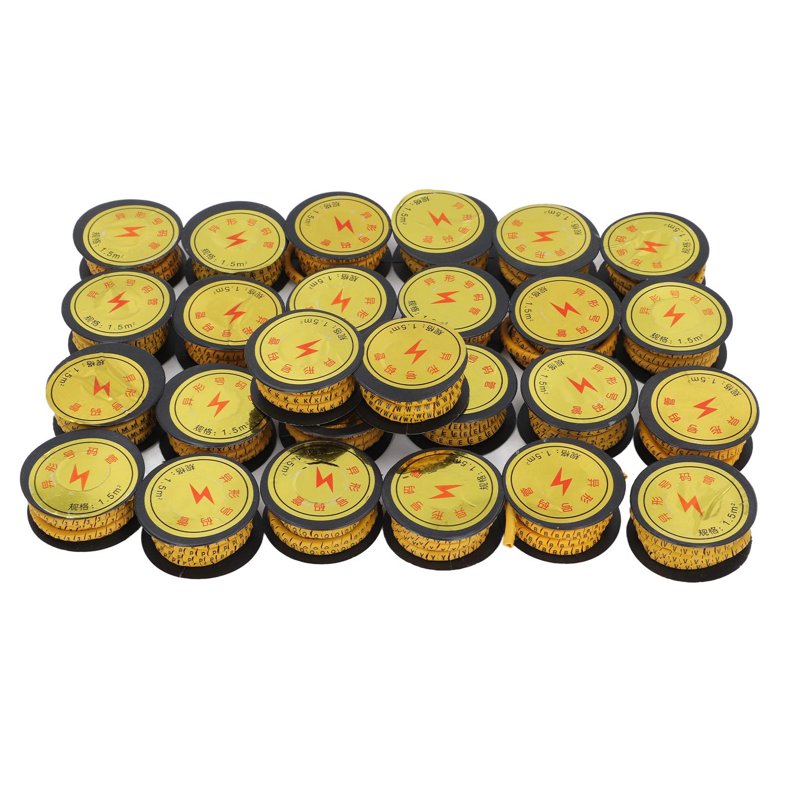 

26PCS Set Tube Cable Marker EC Letter Number PVC A to Z Маркування Кодований кабельний маркер 1.5m²