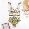 2025 European & American Women's Sexy Ruffle Backless Bikini Swimsuit