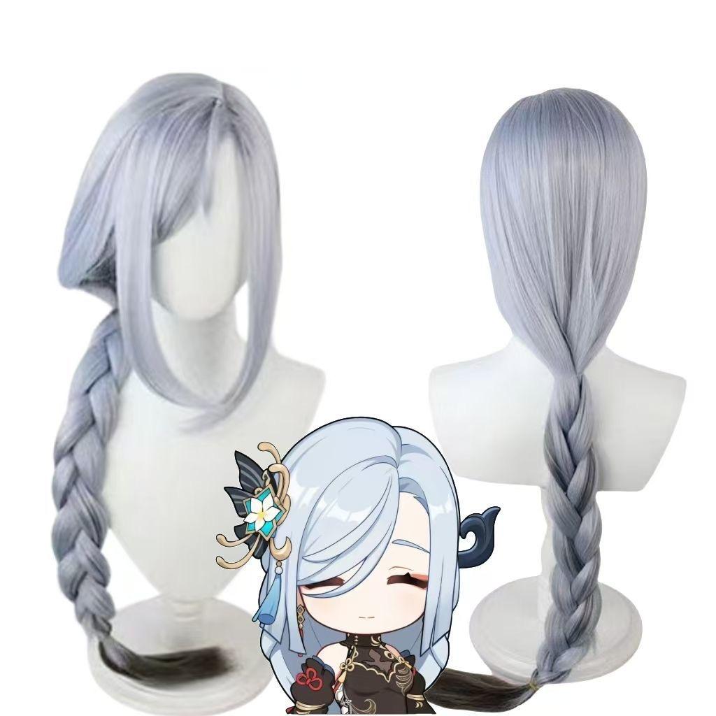 

Аниме игра ролевой парик Genshin Impact ролевой парик для вечеринки труппы женщины хэллоуин ролевой парик белый