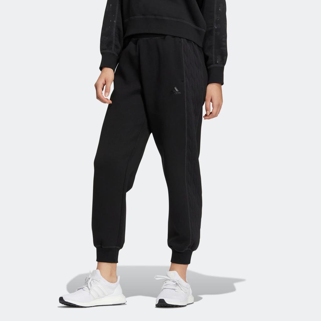 adidas Gestrickte Jogginghose Damen Schwarz Moderate Bündchenhose HM7115