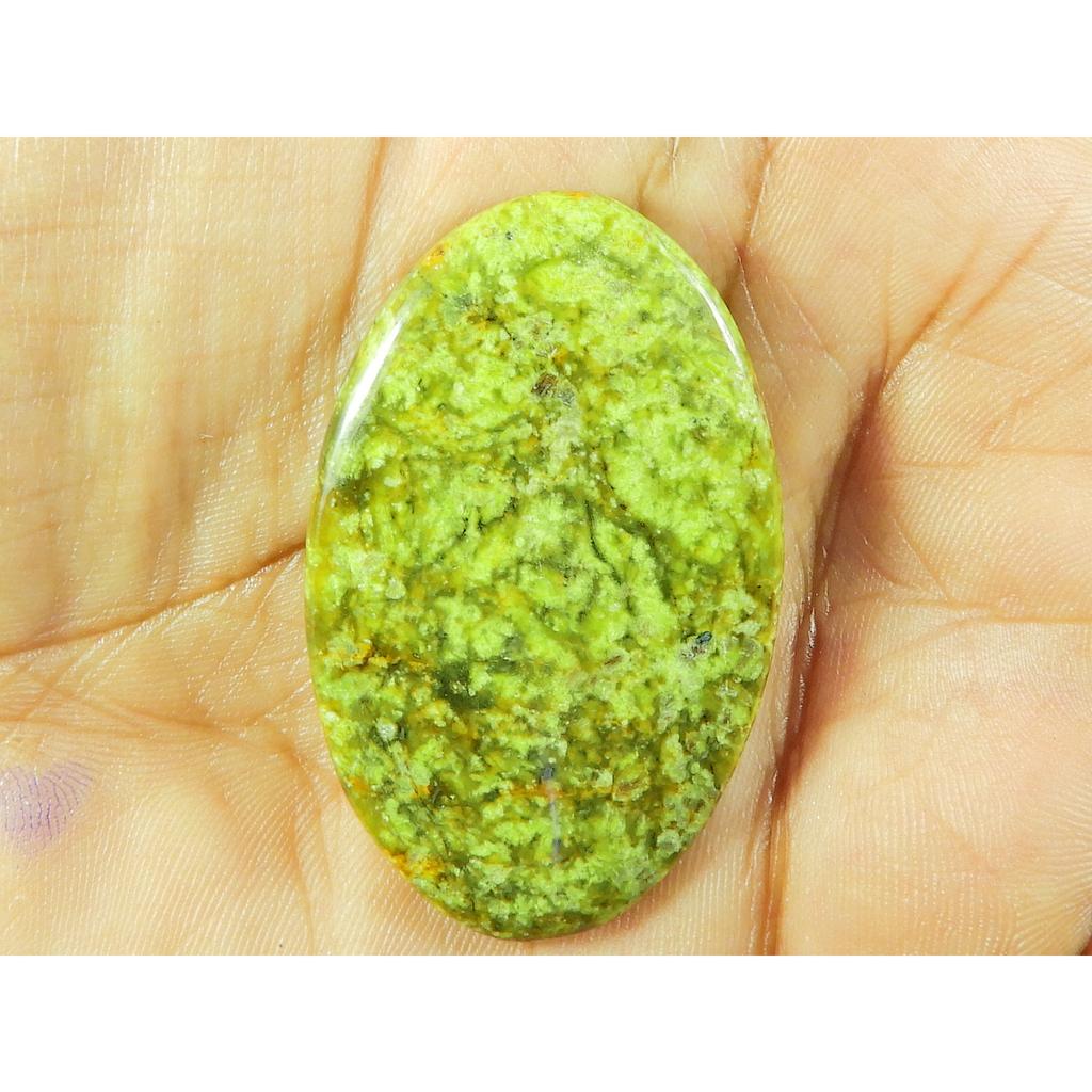 27X43X05 MM Natural Green Opal Oval Shape Cabochon Loose Gemstone 54Cts. SK-4761
