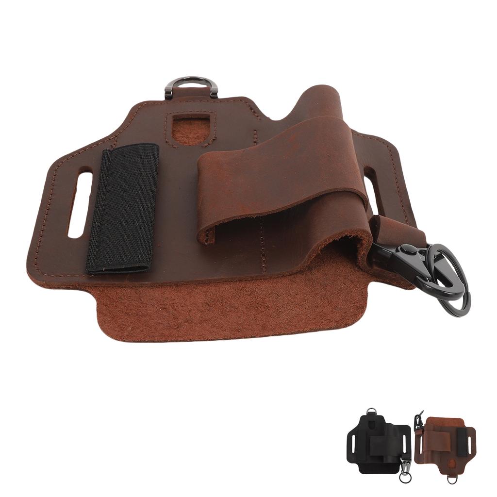 Skórzana Torba na Narzędzia na Pasek Wielofunkcyjna Przenośna Saszetka na Narzędzia na Pas do Przygód na Świeżym Powietrzu, Pracy, Napraw