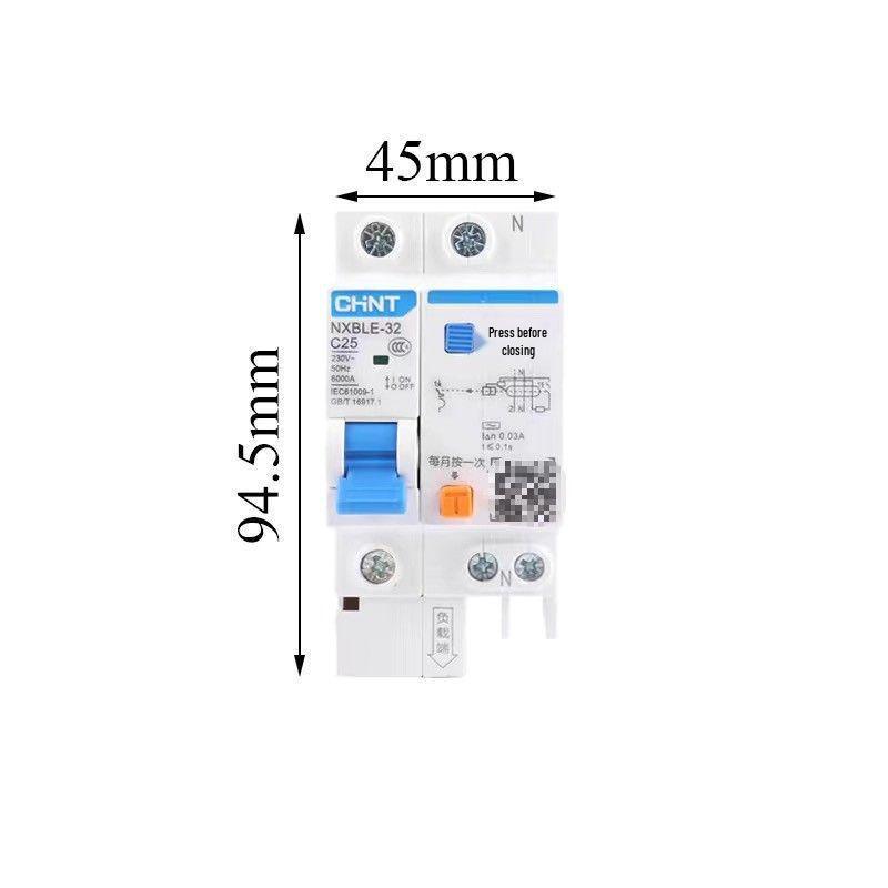 Chint 2P63A Air Switch with 32A RCCB for Three-Phase Electricity Protection and Household Circuit Breaking