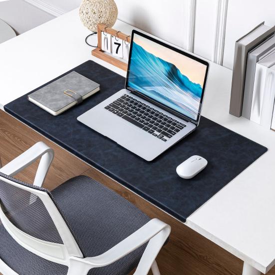 Großes Schreibtischunterlage aus Kunstleder, Wasserdichte Erweiterte Gaming-Mauspad Schreibtischschutz, Rutschfeste Tastatur-Mauspad Schreibunterlage für Büro Zuhause