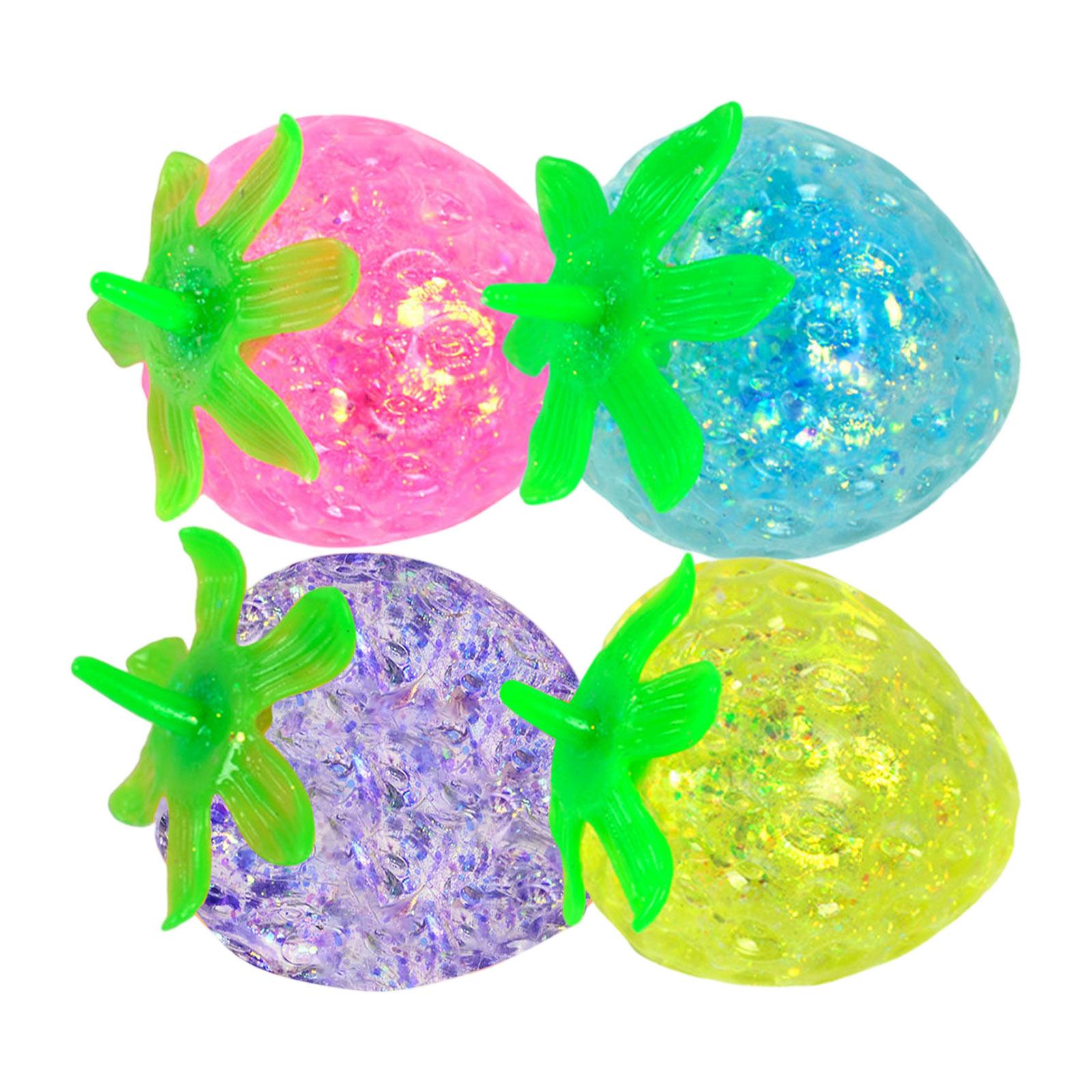 Shaped Stress Toys for Kids and Adults Soft Sensory Toy Set of 4 for Hand Exercise Relaxation and One Size