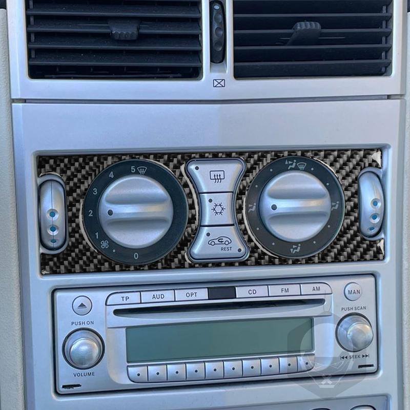 For Chrysler Crossfire 2003-2008 Real Carbon Fiber Stickers Central Air Conditioning Control Panel Car Accessories decorative
