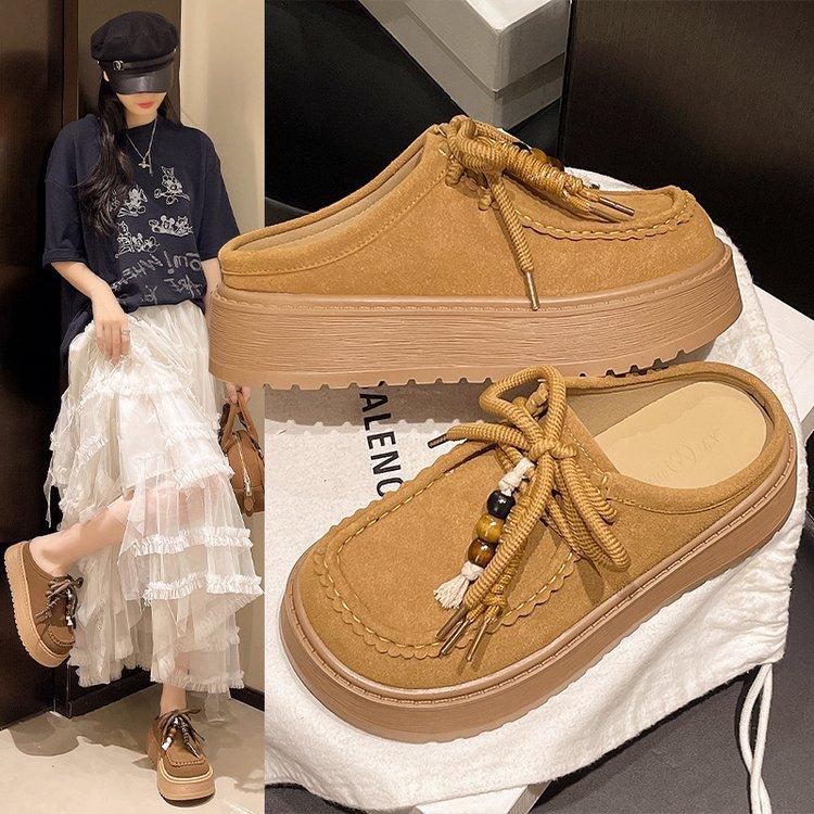 Urban attraction~ Korean version of solid color thick bottom 2025 autumn new retro matte leather bag head tow Birkentow