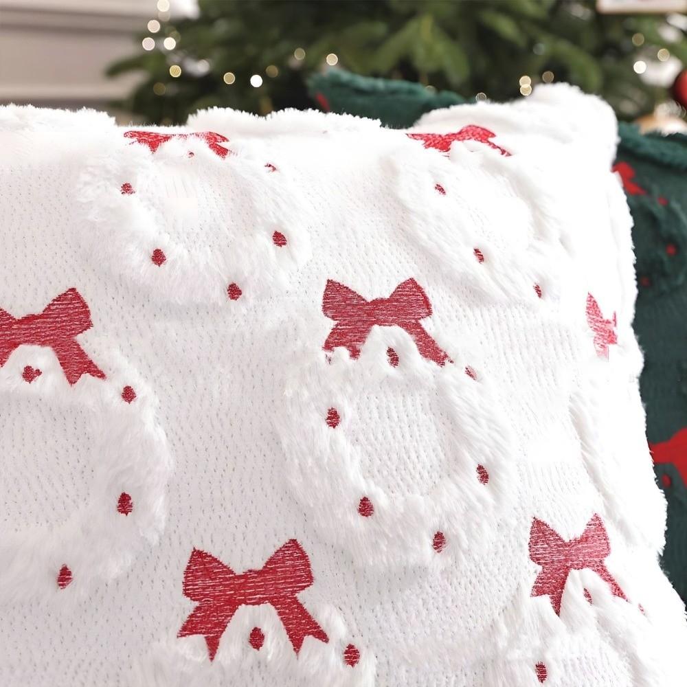 New Christmas Tree Cushion Cover Decorative Square Throw Pillow Cover Soft Xmas Tree Pillowcase Festive Atmosphere