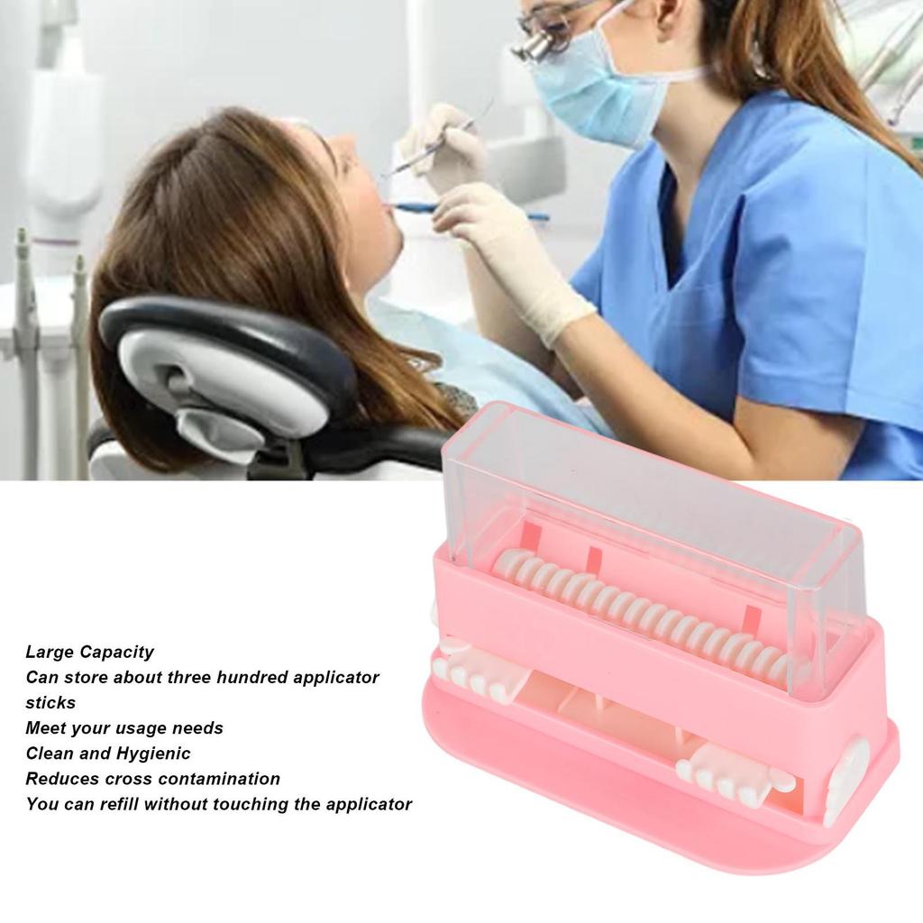 Applicator Holder Box Transparent Large Capacity Plastic Dental Applicator Brush Dispenser