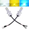 Pair 80W H3 Car Headlight 3570 2SMD LED Bulb Head Lamp 4000LM LED Chips Fog Bulb 6000K White Blue Yellow DC12V 24V