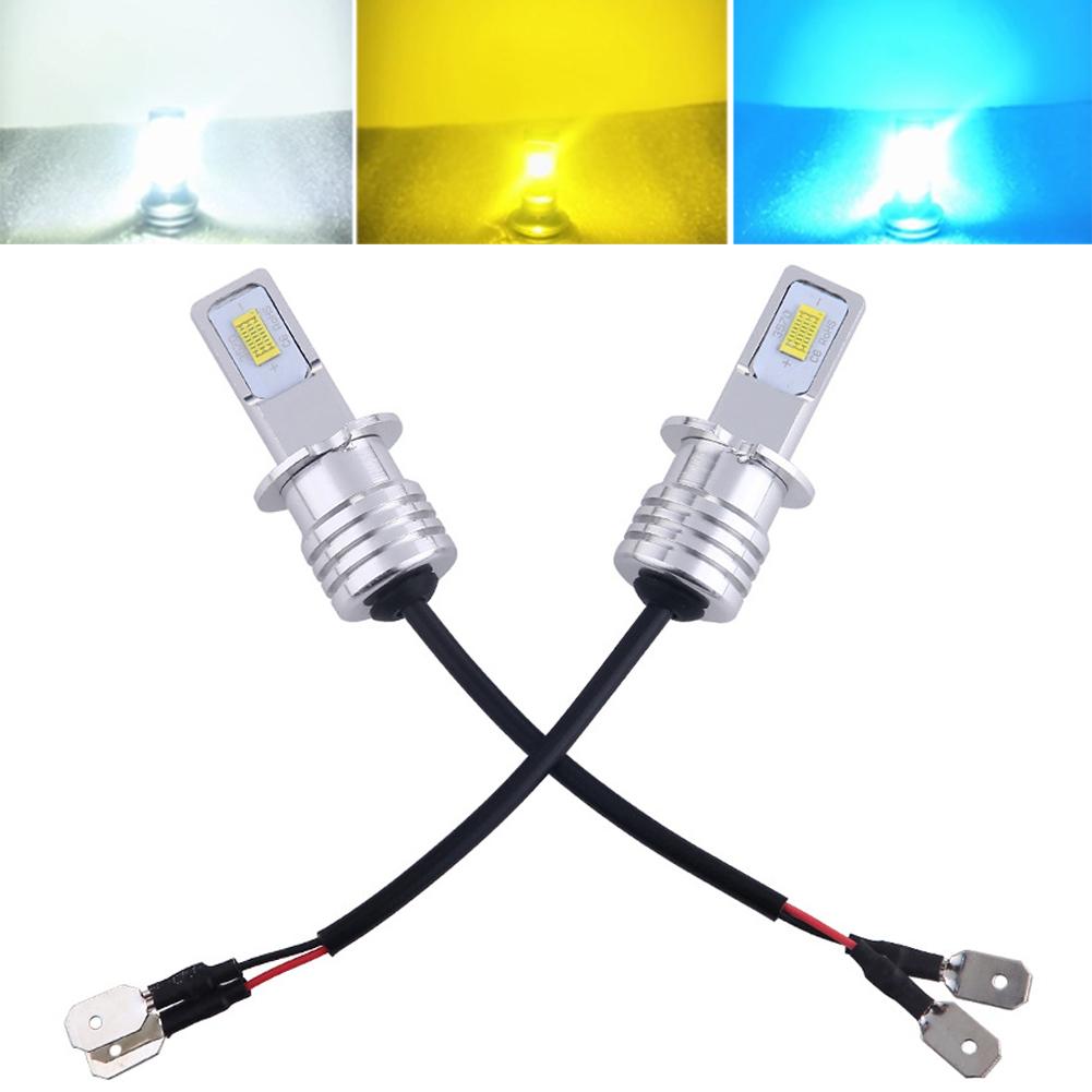 Pair 80W H3 Car Headlight 3570 2SMD LED Bulb Head Lamp 4000LM LED Chips Fog Bulb 6000K White Blue Yellow DC12V 24V