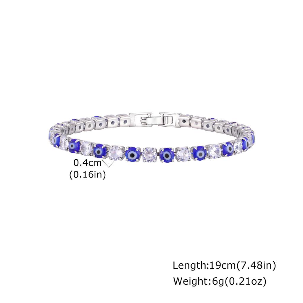 Colorful Crystal Tennis Bracelet For Women Fashion Cubic Zirconia Bracelets Devil's Eye Chain Bracelet Luxury Jewelry Gift