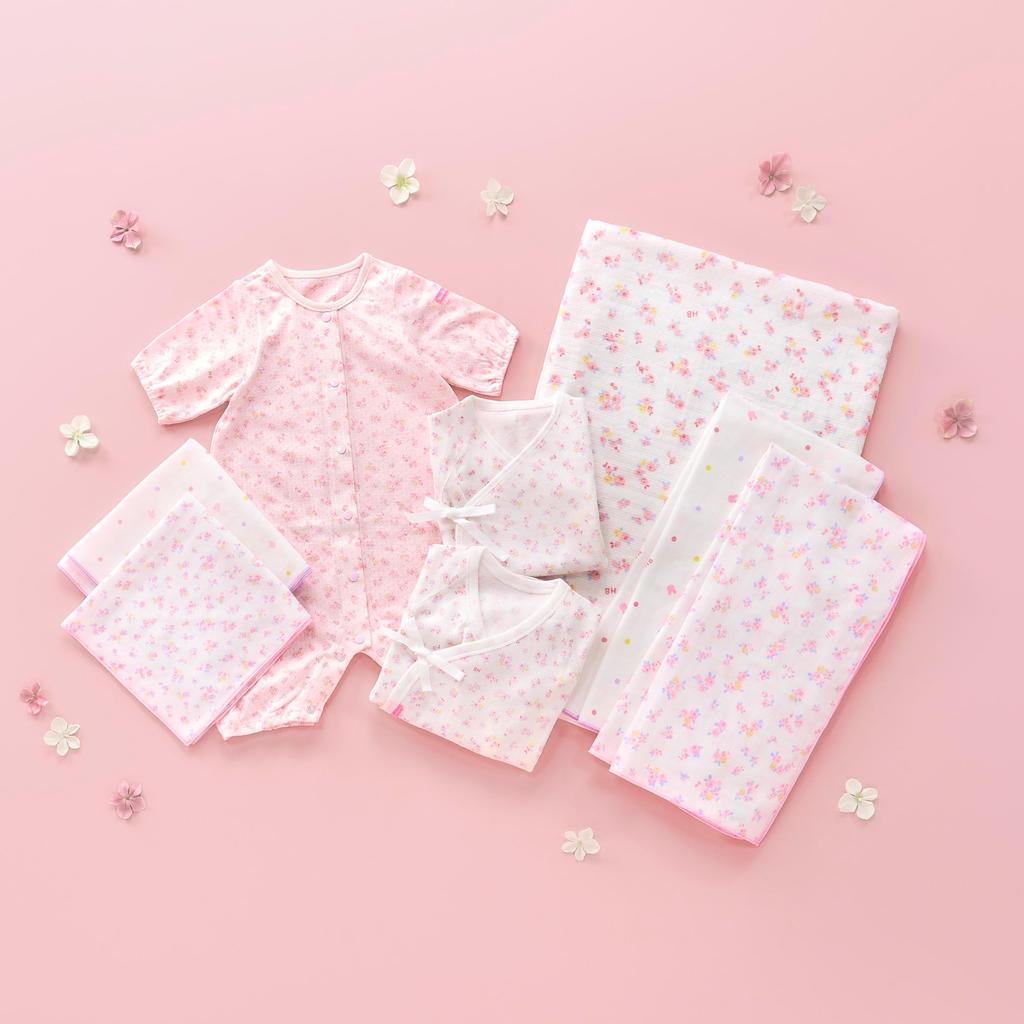 HOT Starter for Spring and for Boys and Baby One [MIKIHOUSE BISCUITS] Set, Patterned, Summer, Girls, Newborn, Clothes, Pink, Size, 74-9967-491