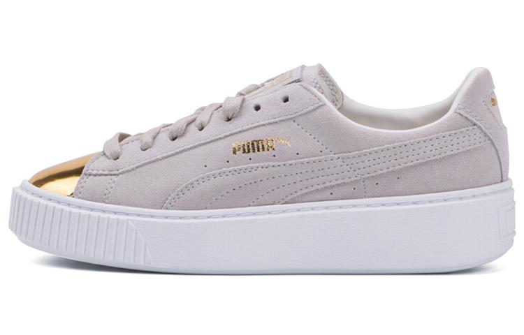 PUMA Suede Platform White Gold Women s 362222-01 35.5