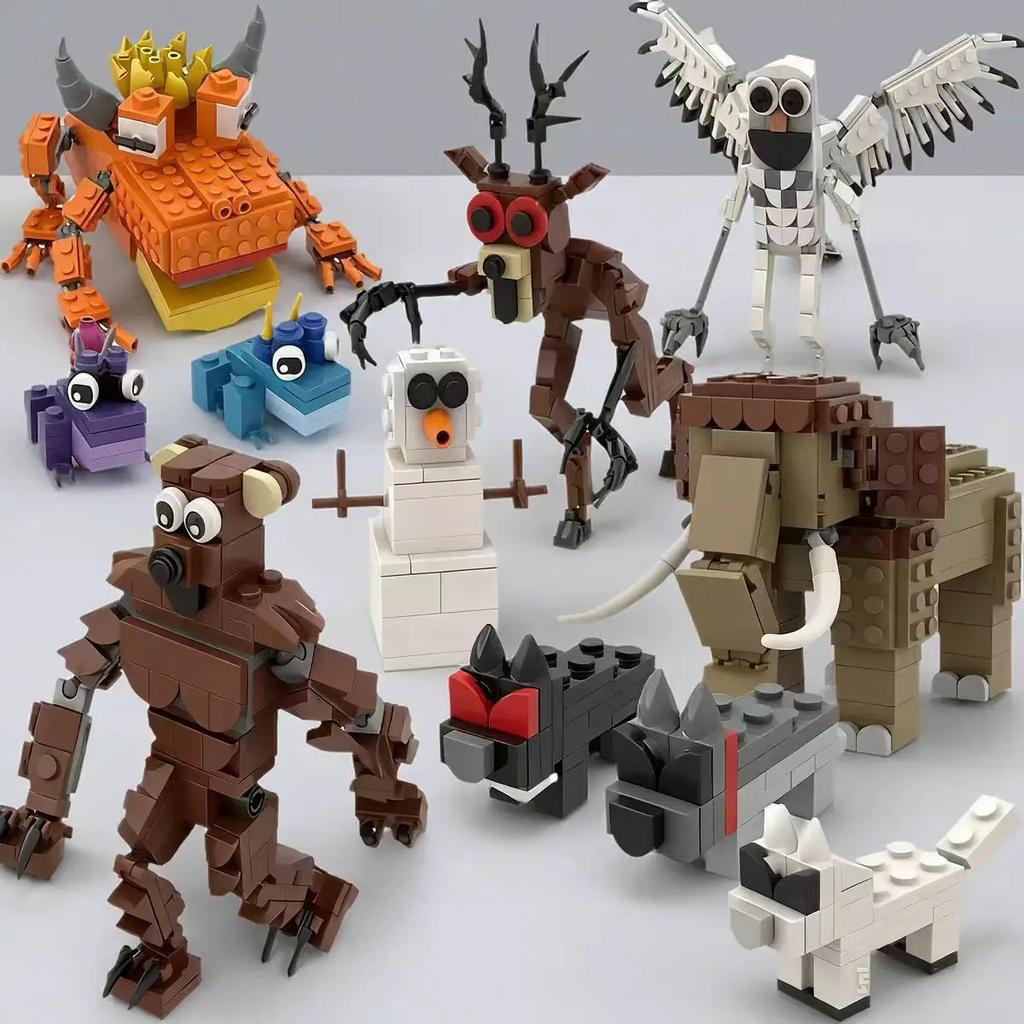 99 Nächte im Wald Figuren Spielzeug Baustein Monster HIRSCH Eule Figur Sammlung Zusammenbau Dekor Modell Puppe Spielzeug Kinder Geschenk