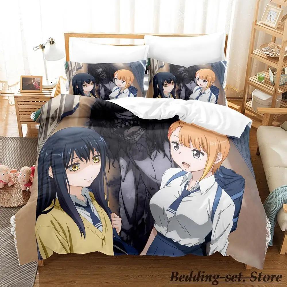 Mieruko chan Bedding Set Single Twin Full Queen King Size Bed Set Adult Kid Bedroom Duvetcover Sets Anime parure de lit Bed