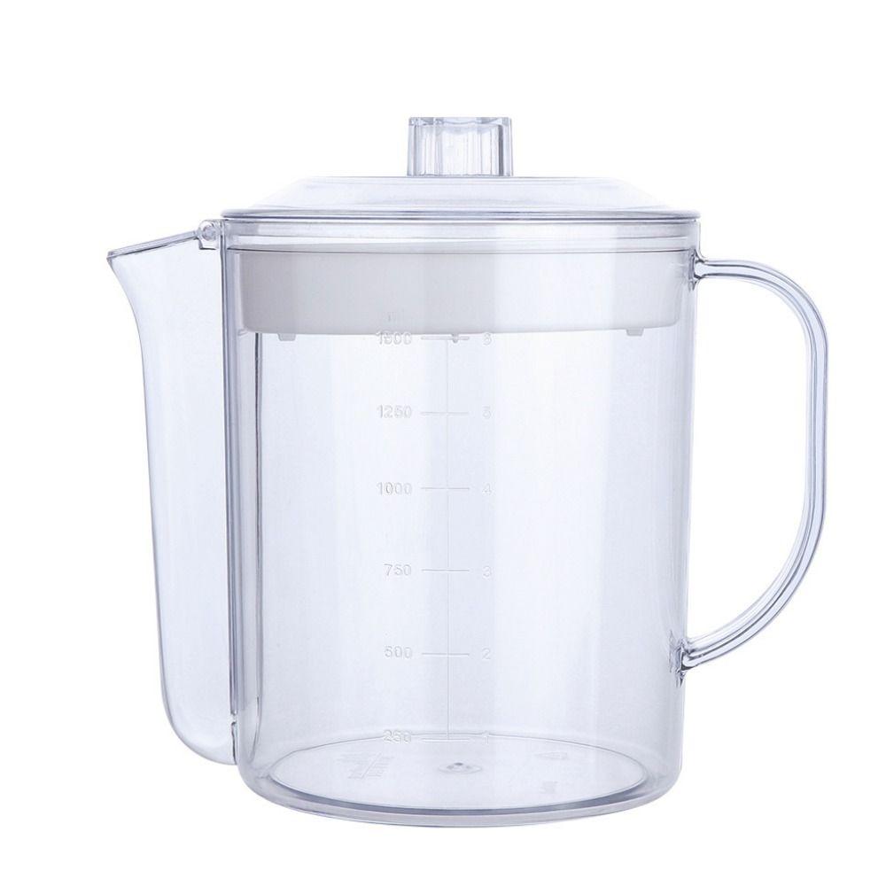 1.5L Oil Grease Separator Pot Transparent High Temperature Resistance Fat Separator Jug Visible Scaled Grease Skimmer Pitcher