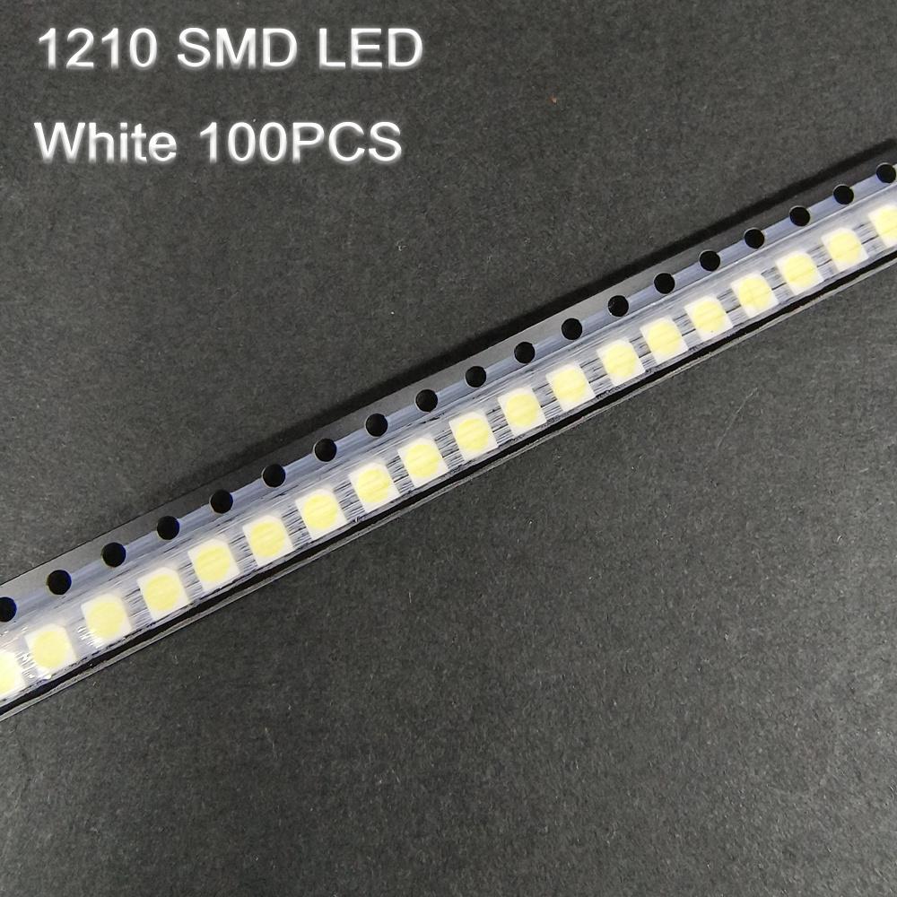 100PCS 1210 LED Ultra Bright SMD Light Emitting Diode Kit 5 Colors Miniature LED Blue Red White Yellow Green