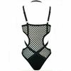 Damer Netting Ettstykke Bikini Fiskenett Tanga Bodysuit Badedrakt Badedrakt Bodysuit