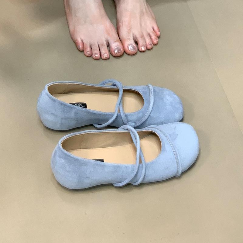 2025 Autumn French Retro Round Head Inner Height Increase Shallow Mouth Single Shoes Women's Versatile Skirt Low Heel Mary Jane Shoes