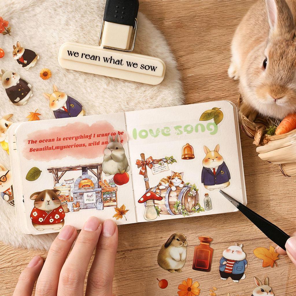 Plush Story Animal Stickers: Cute Pet Diary DIY Materials